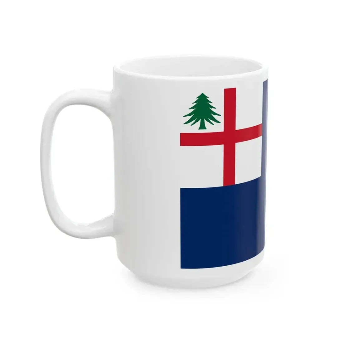 Ensign of New England St Georges Cross blue field (United States) White Coffee Mug - Go Mug Yourself