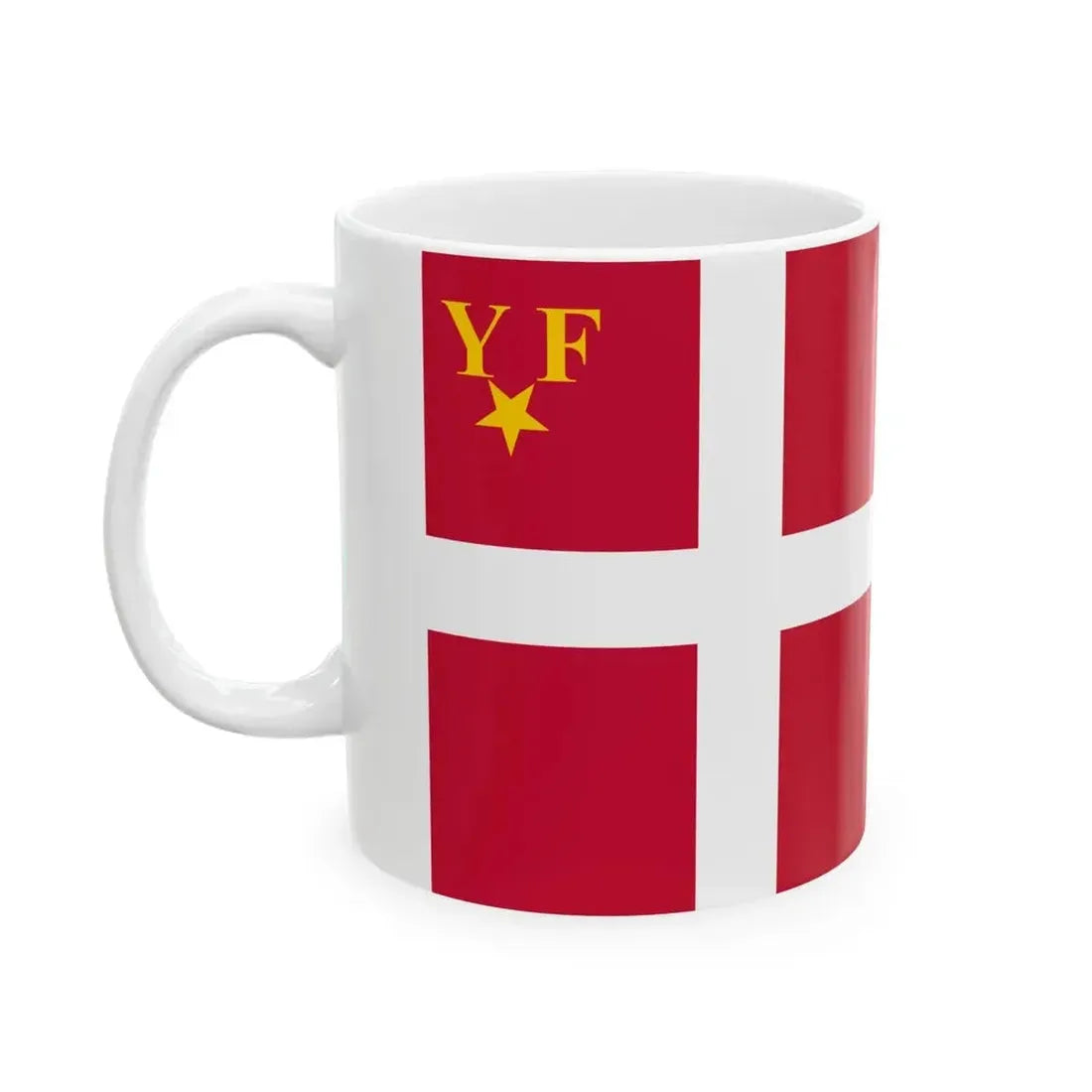 Ensign of Randers Sejlklub (Denmark) White Coffee Mug - Go Mug Yourself
