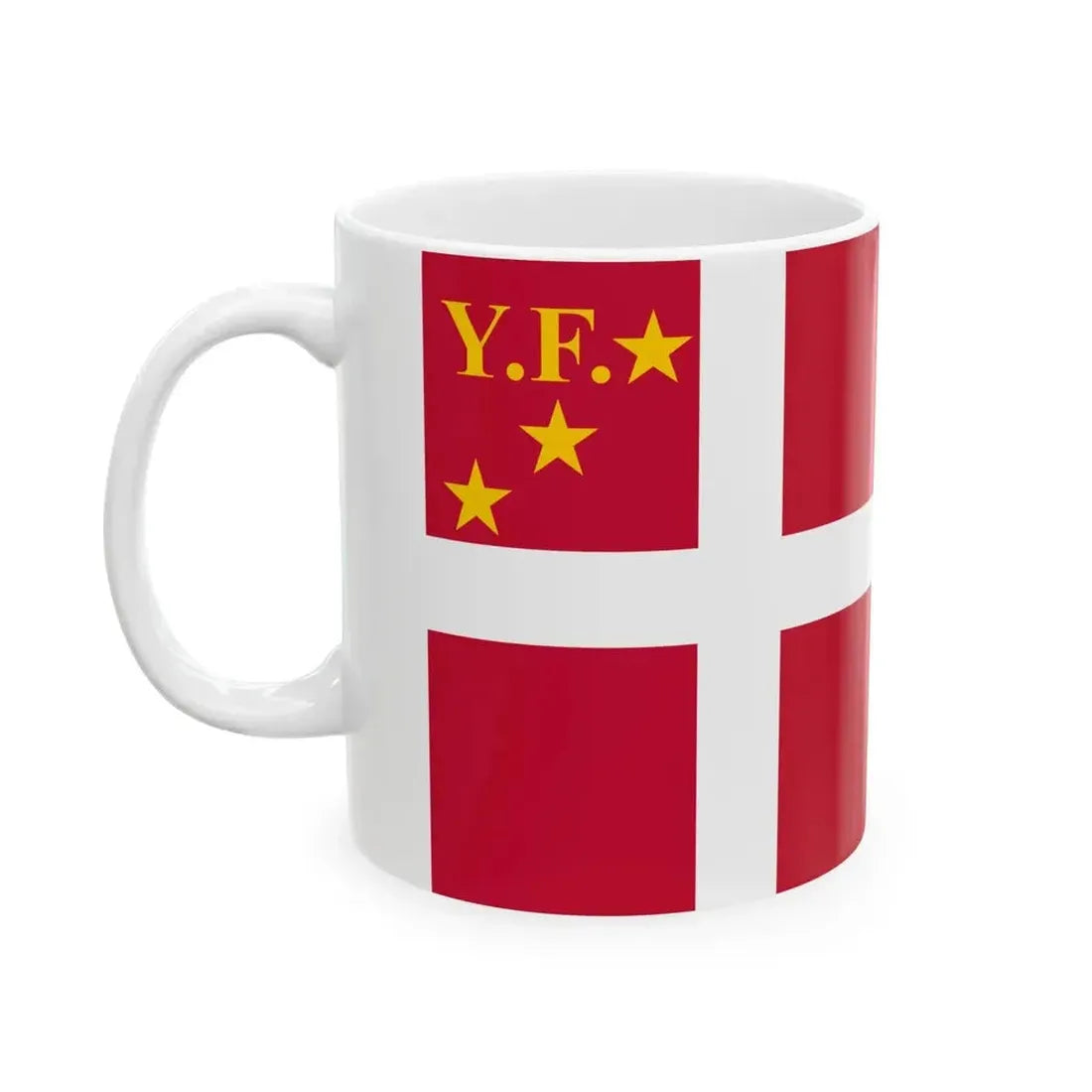 Ensign of Royal Danish Yacht Club (Denmark) White Coffee Mug - Go Mug Yourself