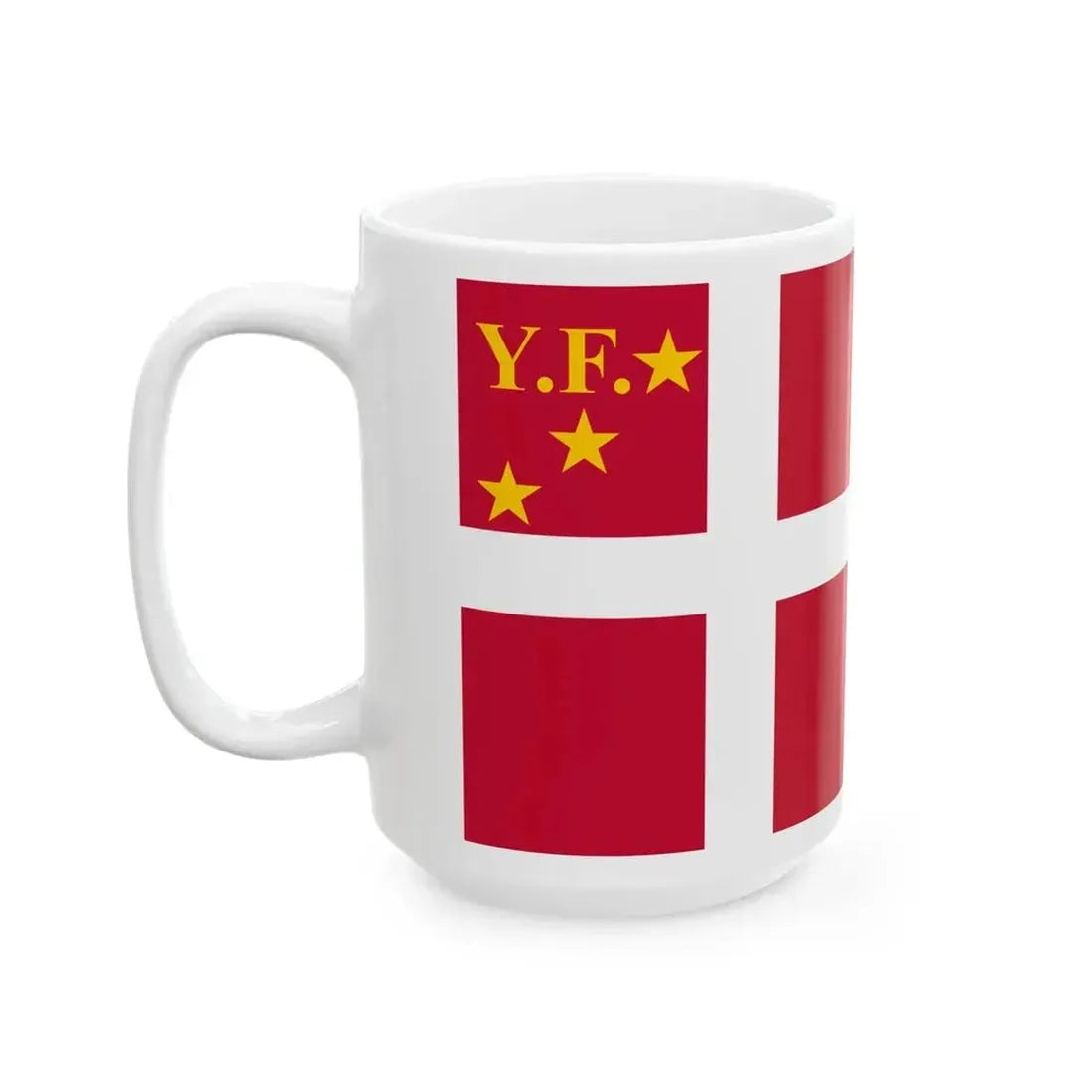 Ensign of Royal Danish Yacht Club (Denmark) White Coffee Mug - Go Mug Yourself