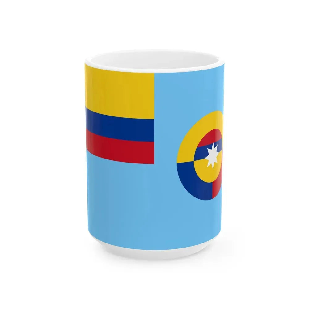 Ensign of the Colombian Air Force (Colombia) White Coffee Mug 15oz - Go Mug Yourself