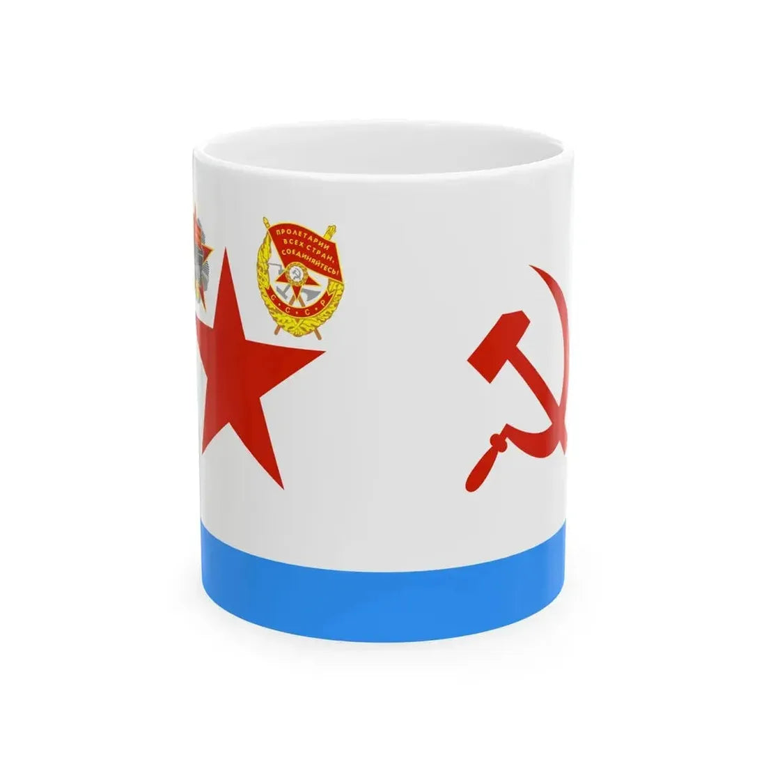 Ensign of the Cruiser Aurora 1968 (Russia) White Coffee Mug 11oz - Go Mug Yourself
