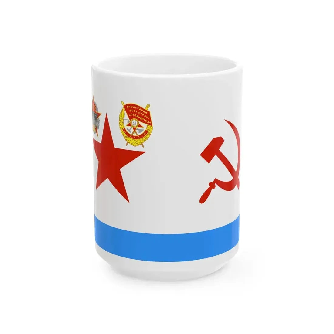 Ensign of the Cruiser Aurora 1968 (Russia) White Coffee Mug 15oz - Go Mug Yourself