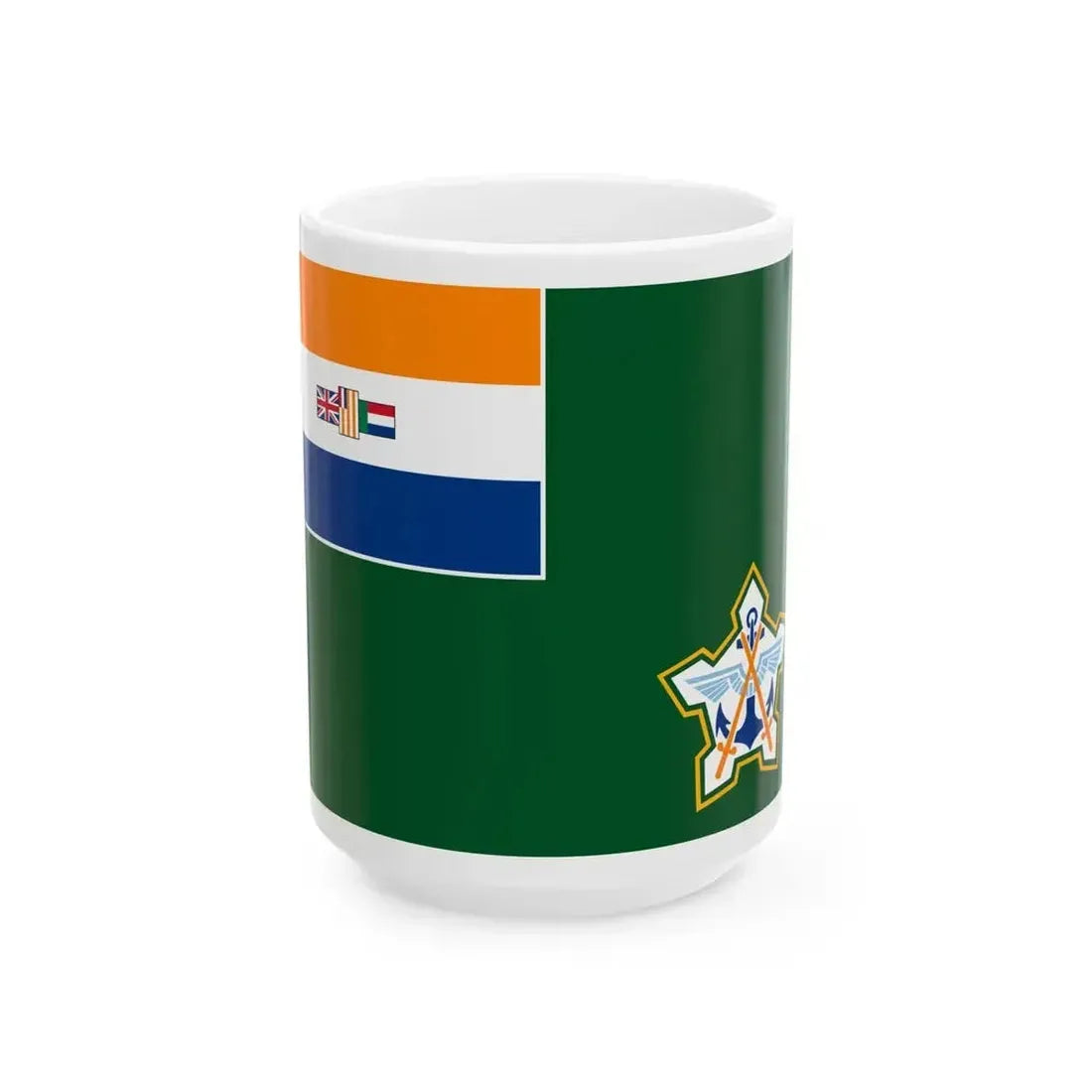 Ensign of the South African Defence Force 1981-1994 (South Africa) White Coffee Mug 15oz - Go Mug Yourself