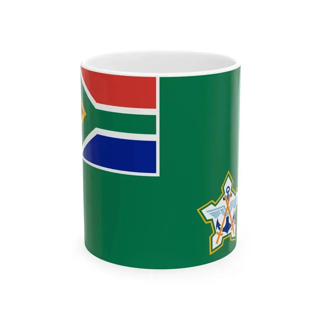 Ensign of the South African National Defence Force 1994-2003 (South Africa) White Coffee Mug 11oz - Go Mug Yourself