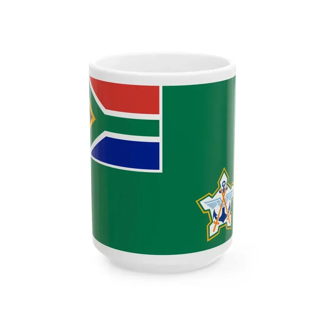 Ensign of the South African National Defence Force 1994-2003 (South Africa) White Coffee Mug 15oz - Go Mug Yourself