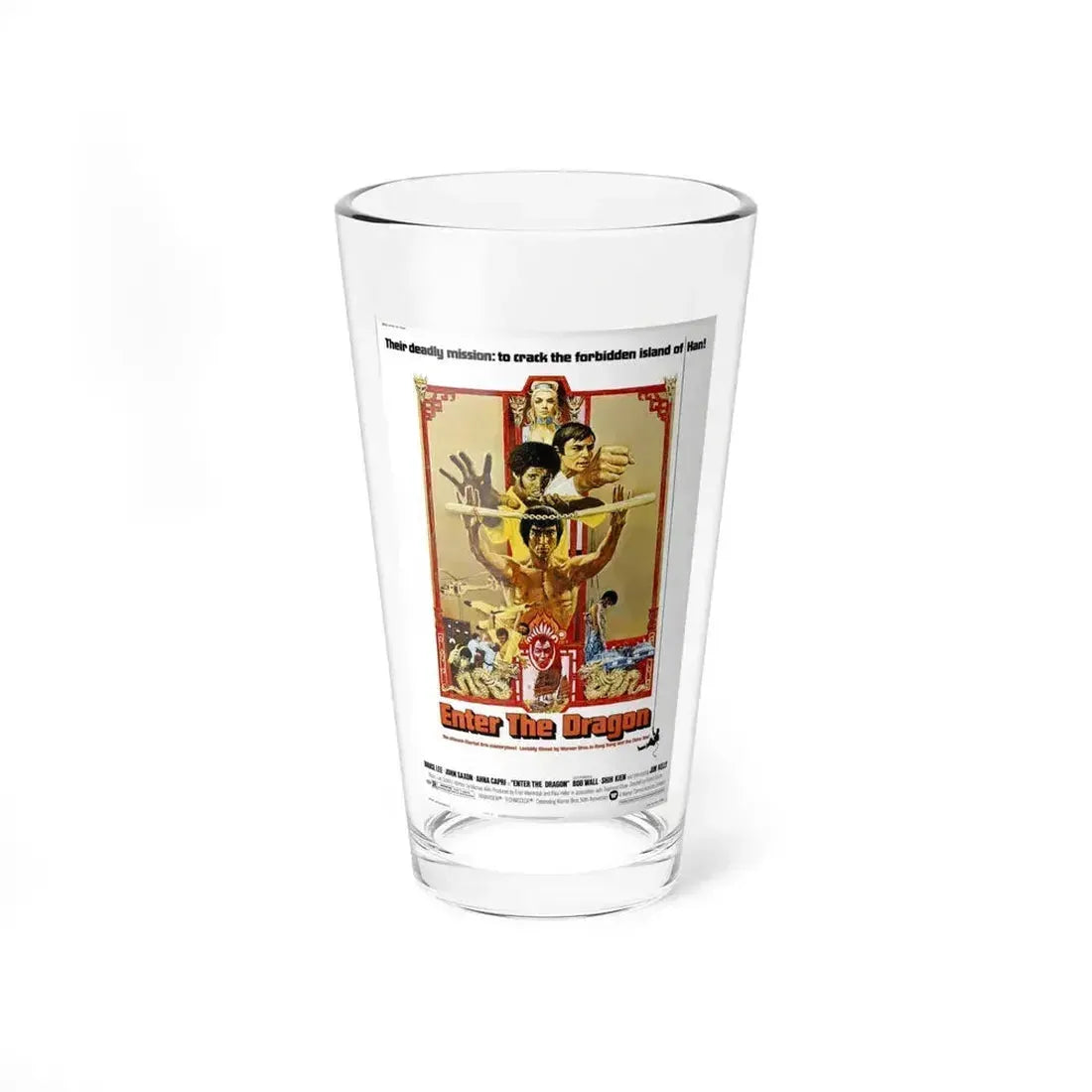 ENTER THE DRAGON 1973 Movie Poster - Pint Glass 16oz 16oz - Go Mug Yourself