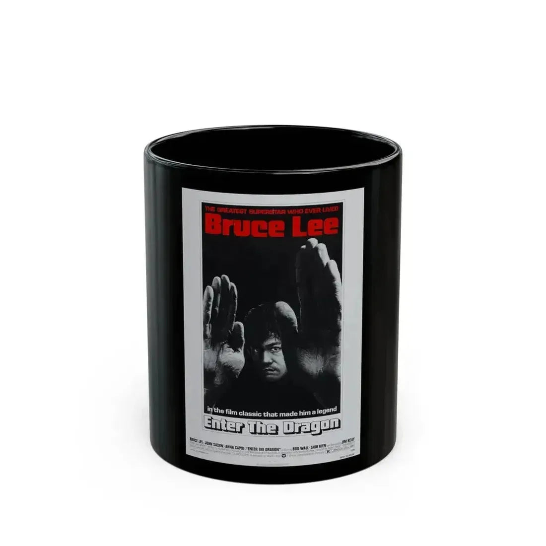 ENTER THE DRAGON (2) 1973 Movie Poster - Black Coffee Mug 11oz - Go Mug Yourself