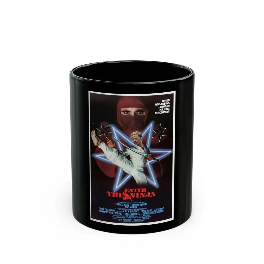ENTER THE NINJA 1981 Movie Poster - Black Coffee Mug 11oz - Go Mug Yourself