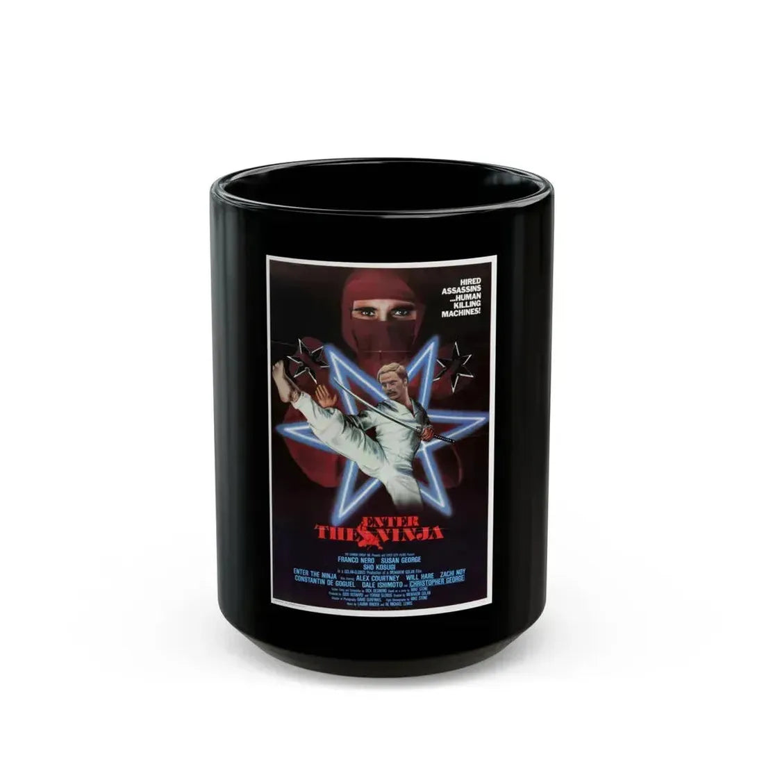 ENTER THE NINJA 1981 Movie Poster - Black Coffee Mug 15oz - Go Mug Yourself