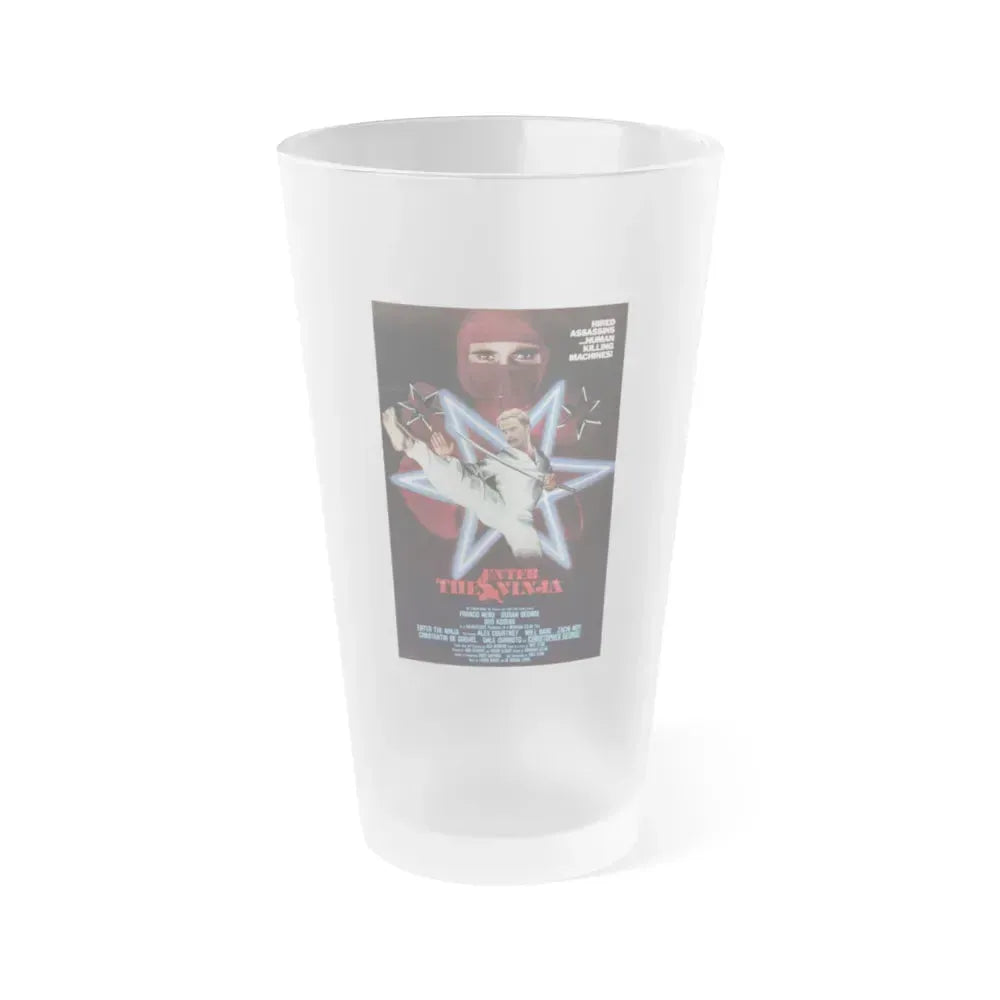 ENTER THE NINJA 1981 Movie Poster - Frosted Pint Glass 16oz 16oz Frosted - Go Mug Yourself
