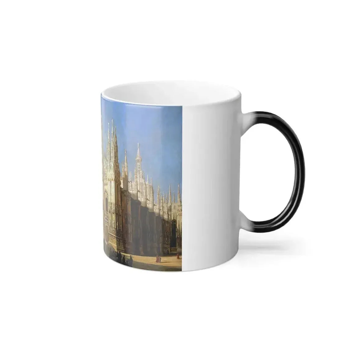 Entourage de Giovanni Migliara (1785-1837) View of the Dome, Milan - Oil on Paper laid down on Canvas - Color Changing Mug 11oz - Go Mug Yourself