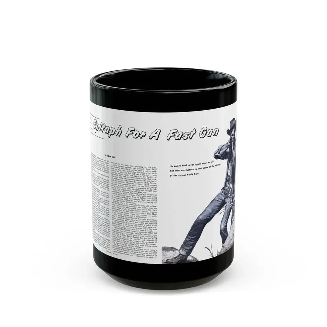 Epitaph For A Fast Gun, Bluebook for Men, February 1961 - Black Coffee Mug 15oz - Go Mug Yourself