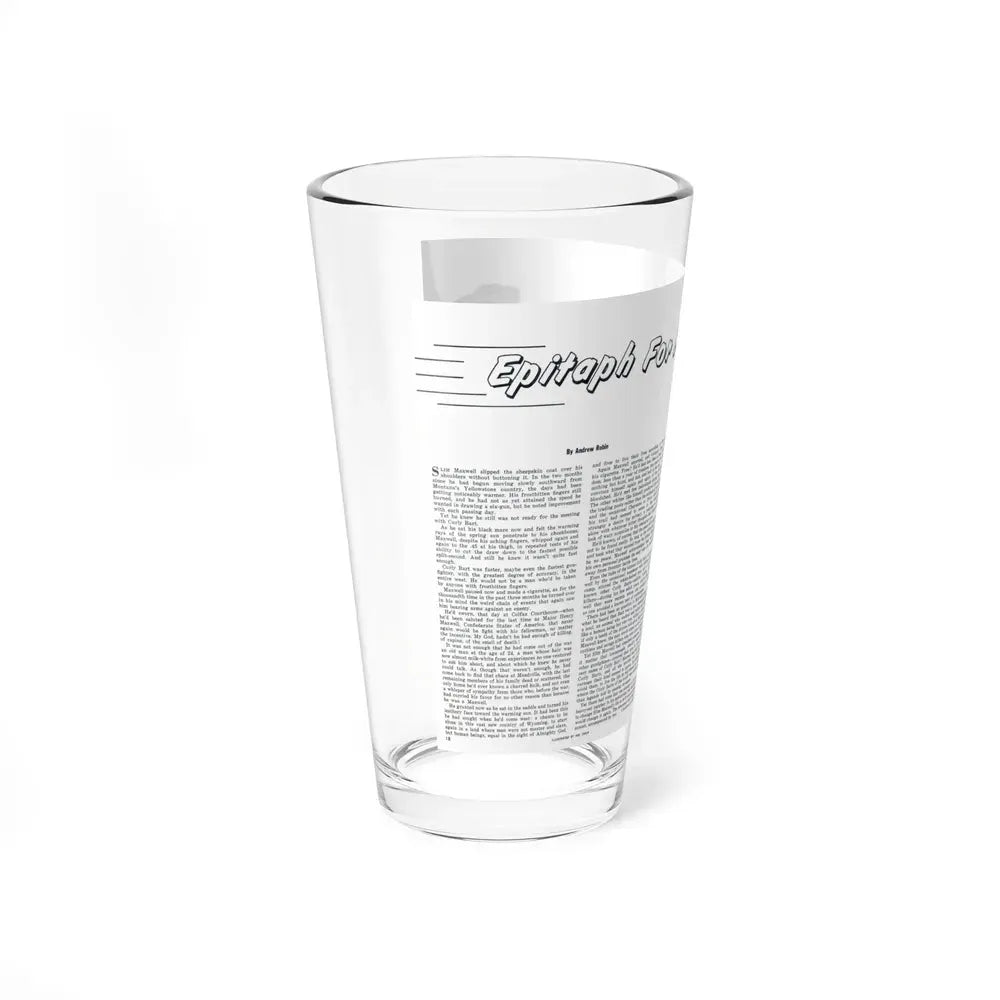 Epitaph For A Fast Gun, Bluebook for Men, February 1961 - Pint Glass 16oz - Go Mug Yourself