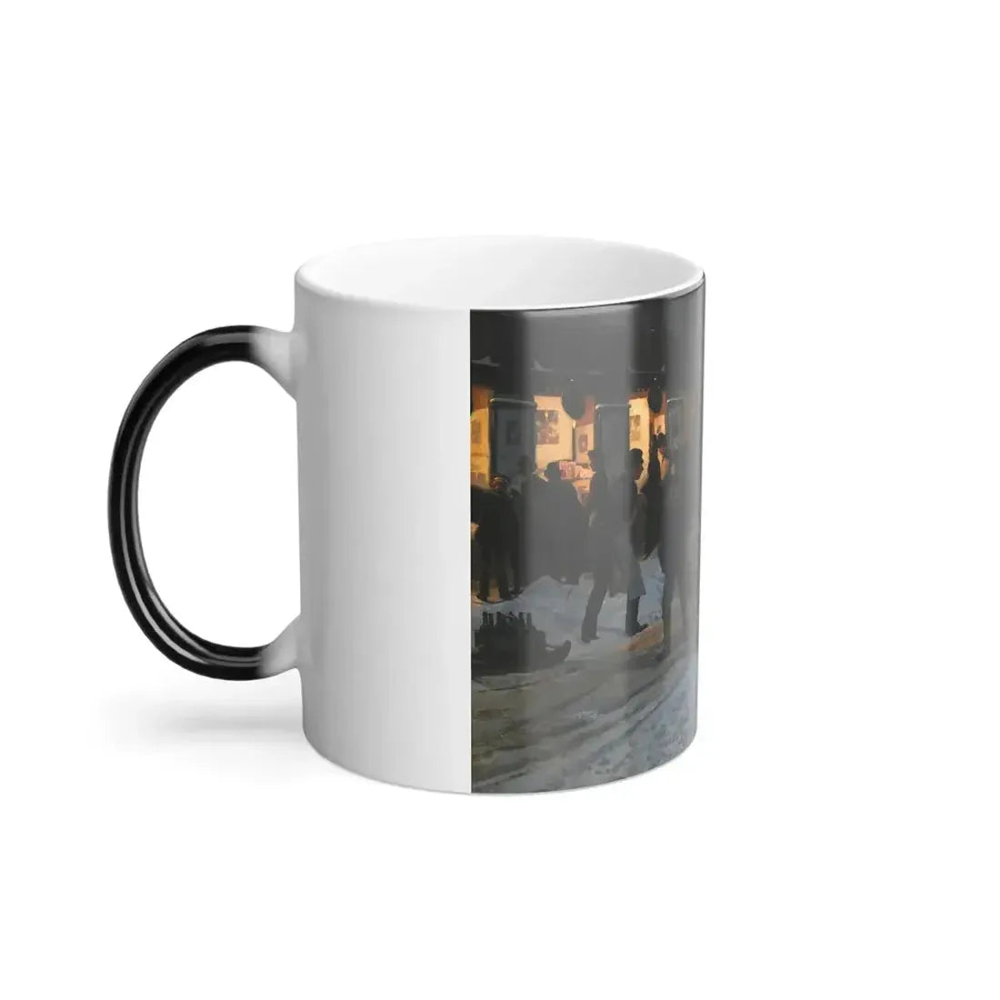 Erik Henningsen (1855-1930) Christmas Time, Copenhagen - Oil on Canvas 1890 - Color Changing Mug 11oz - Go Mug Yourself