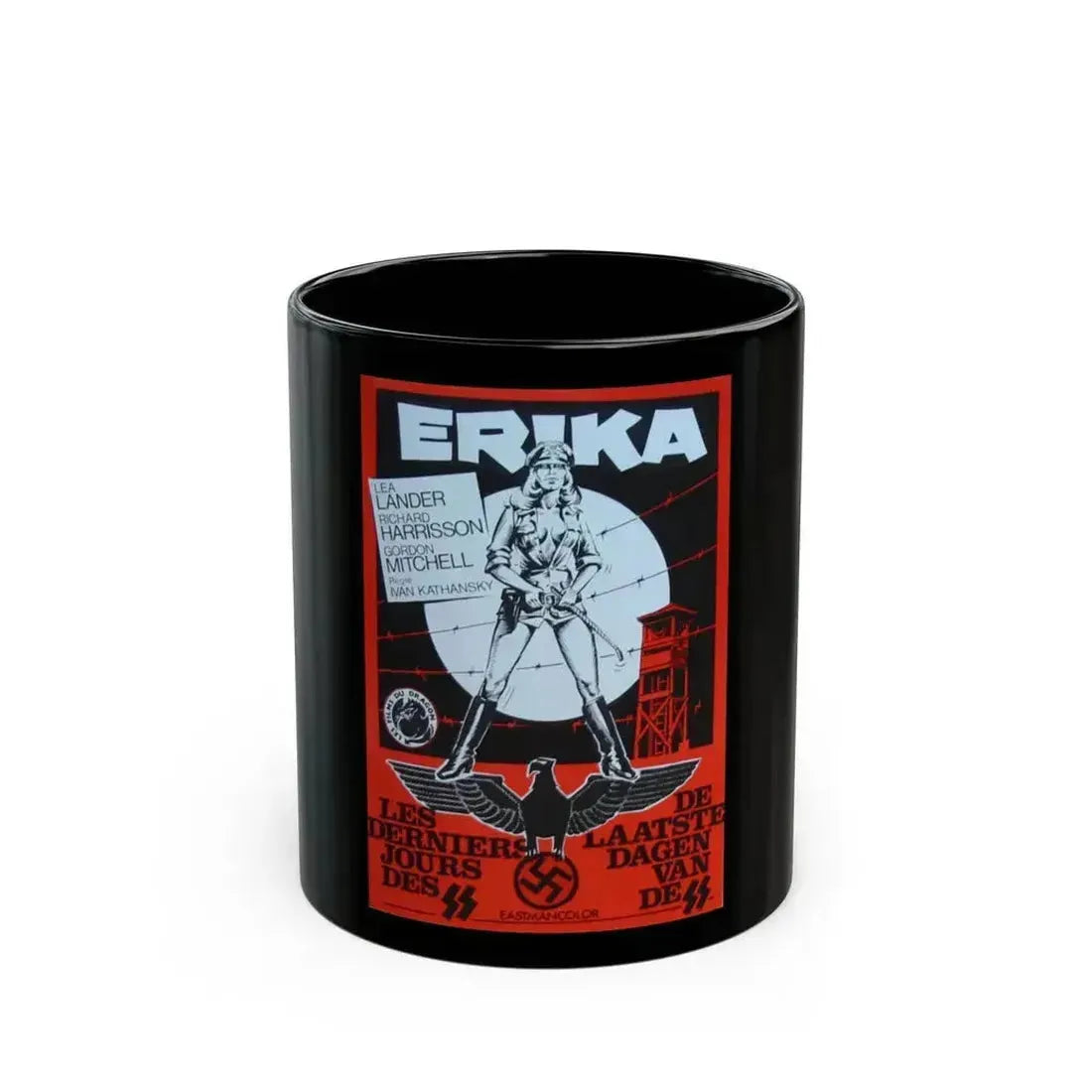 ERIKA (ACHTUNG DESERT TIGERS) 1977 Movie Poster - Black Coffee Mug 11oz - Go Mug Yourself