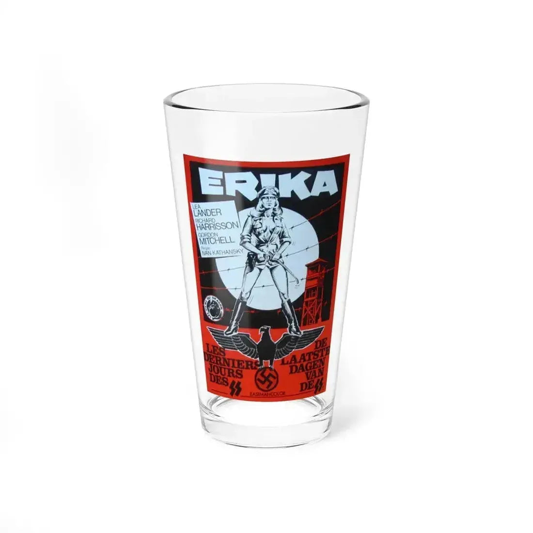 ERIKA (ACHTUNG DESERT TIGERS) 1977 Movie Poster - Pint Glass 16oz 16oz - Go Mug Yourself