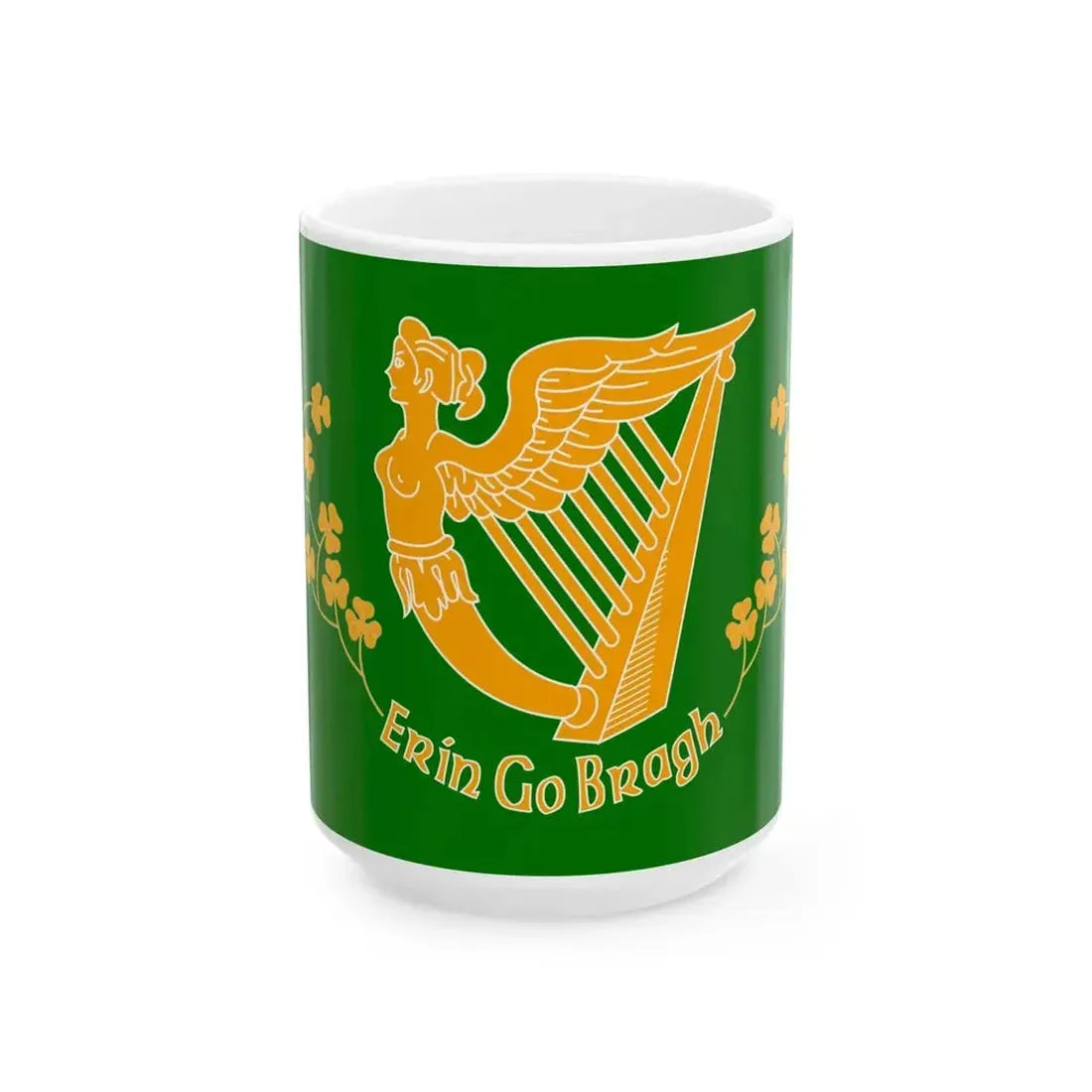 Erin Go Bragh Banner (Ireland) White Coffee Mug 15oz - Go Mug Yourself