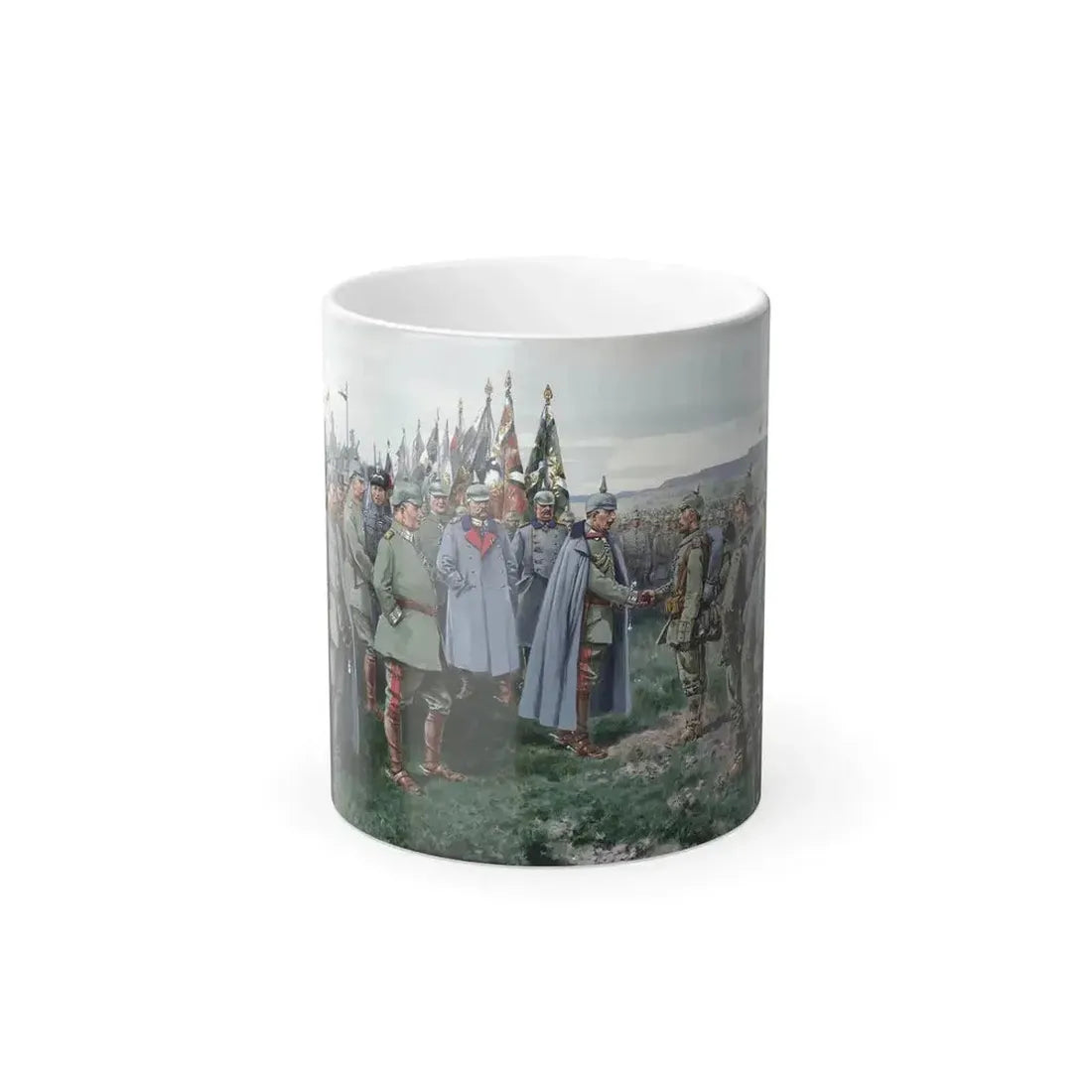 Ernst Zimmer (1864-1924) The Emperor Presents the Iron Cross to the Heroes of Nowo-Georgiewsk - Color Changing Mug 11oz 11oz - Go Mug Yourself