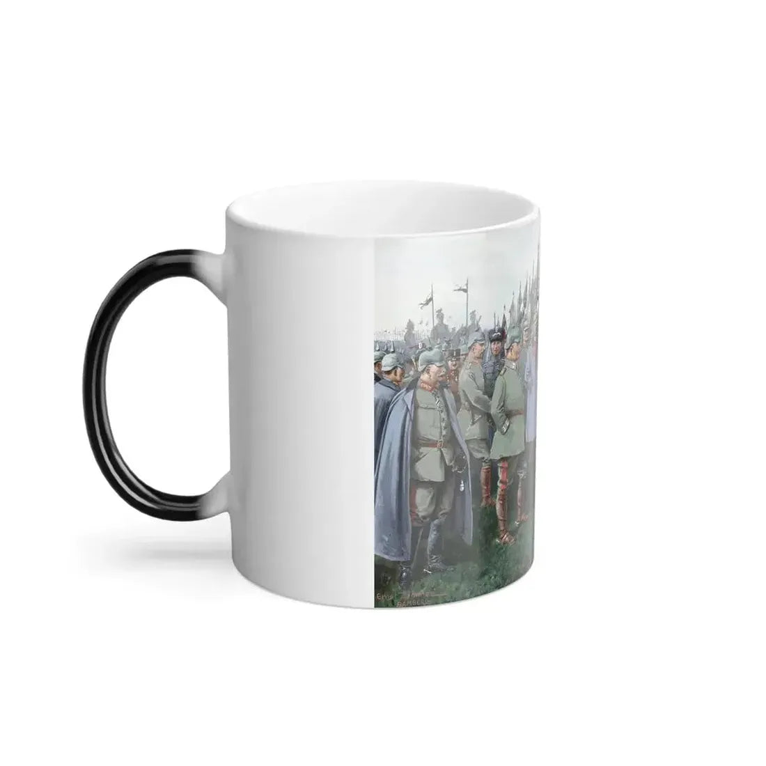 Ernst Zimmer (1864-1924) The Emperor Presents the Iron Cross to the Heroes of Nowo-Georgiewsk - Color Changing Mug 11oz - Go Mug Yourself