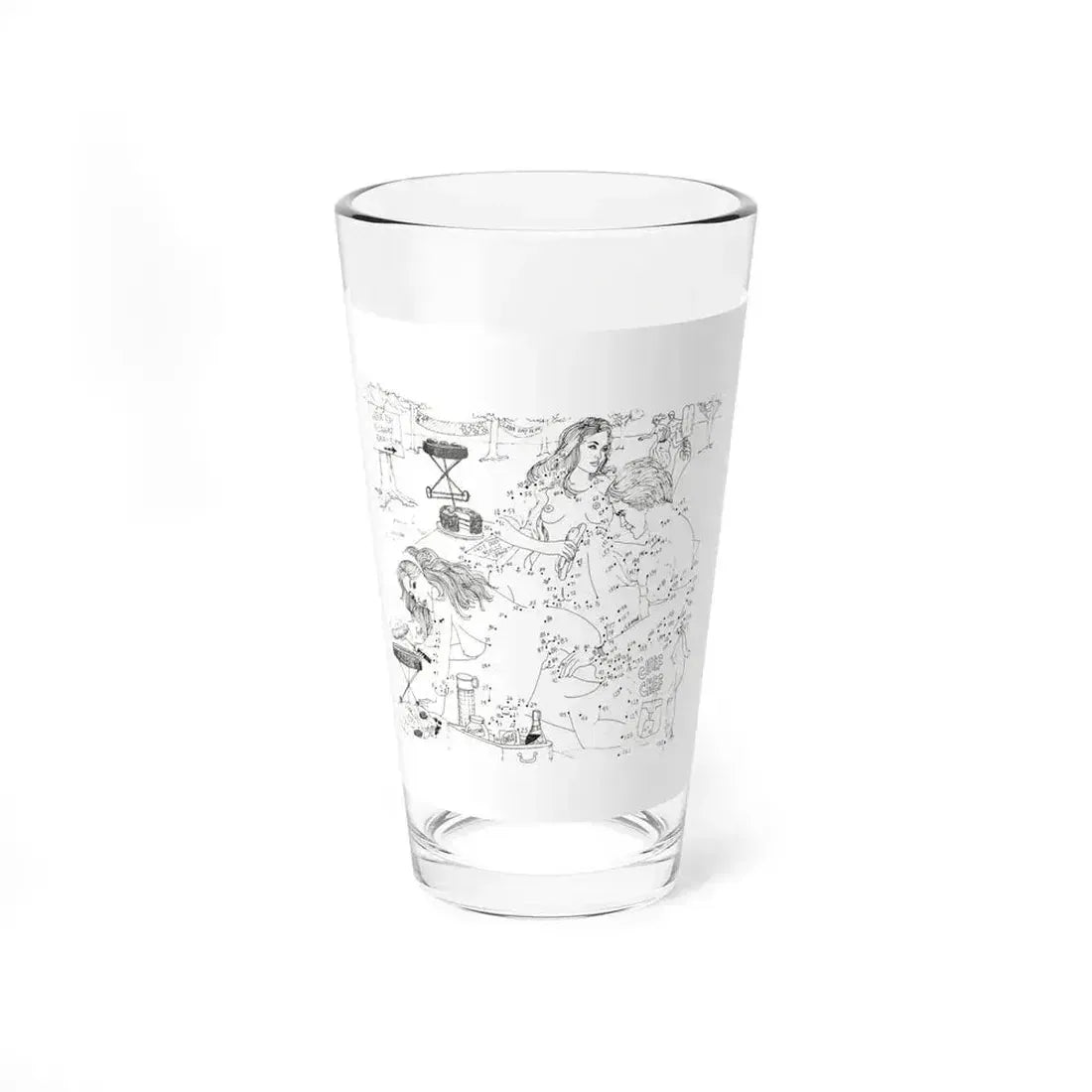 Erotic Connect-the-Dots Illustration - Pint Glass 16oz 16oz - Go Mug Yourself