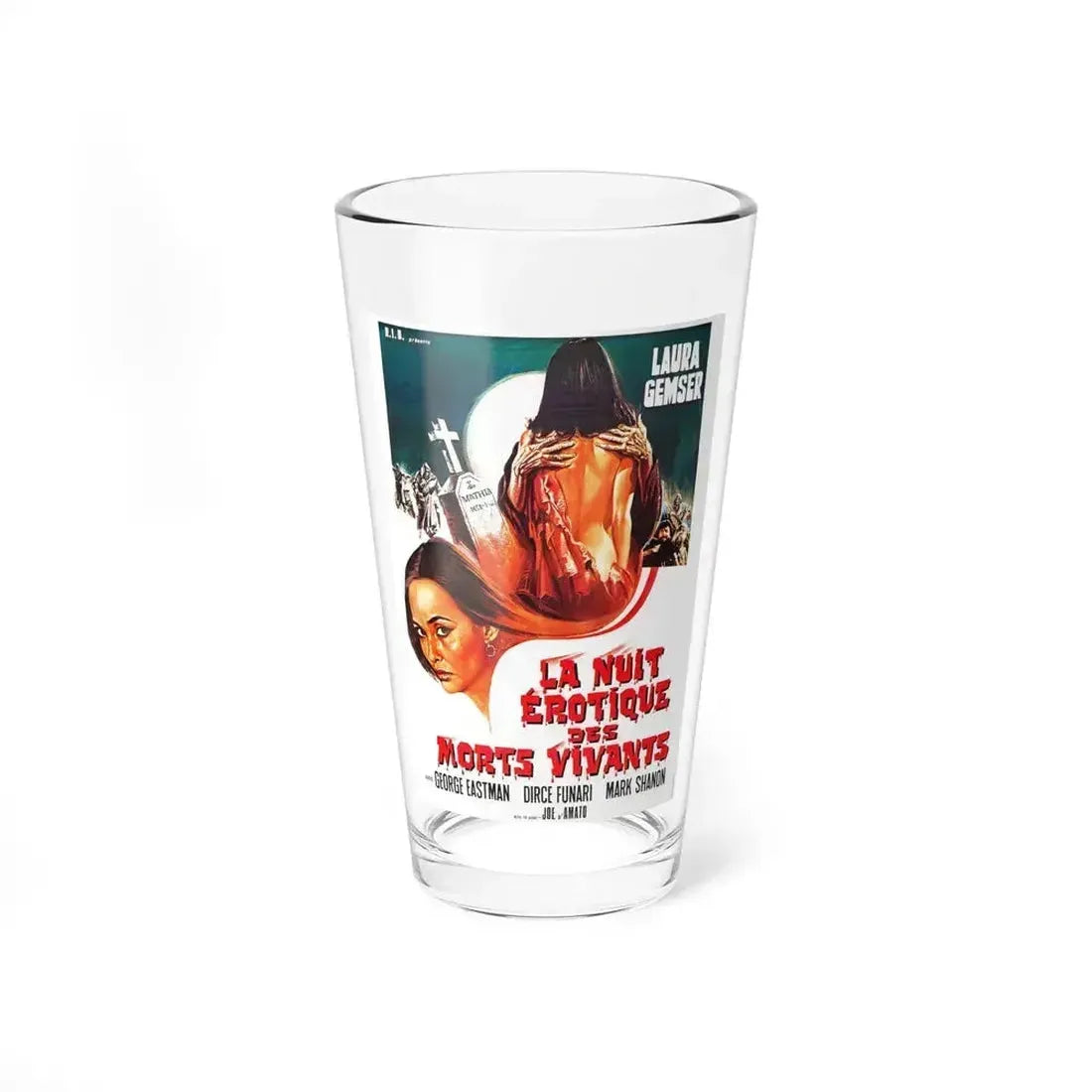 EROTIC NIGHTS OF THE LIVING DEAD (FRENCH) 1980 Movie Poster - Pint Glass 16oz 16oz - Go Mug Yourself
