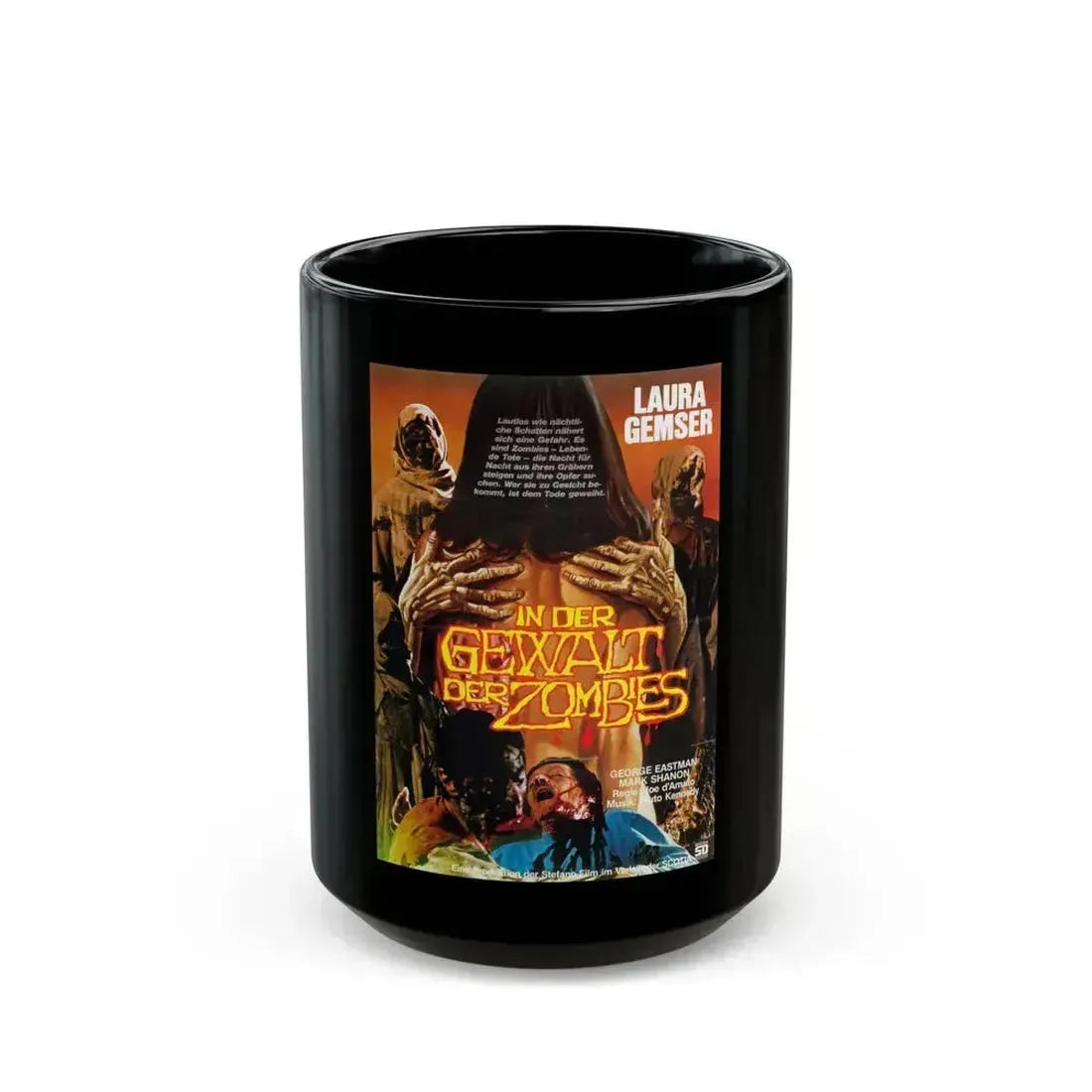 EROTIC NIGHTS OF THE LIVING DEAD (GERMAN) 1980 Movie Poster - Black Coffee Mug 15oz - Go Mug Yourself
