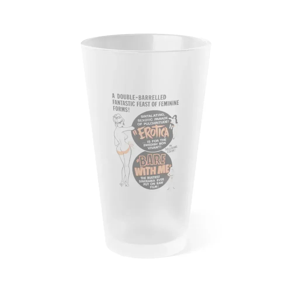 EROTICA + BARE WITH ME 1961 Movie Poster - Frosted Pint Glass 16oz 16oz Frosted - Go Mug Yourself