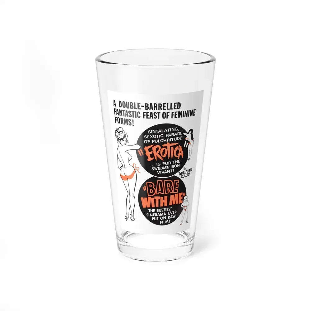 EROTICA + BARE WITH ME 1961 Movie Poster - Pint Glass 16oz 16oz - Go Mug Yourself