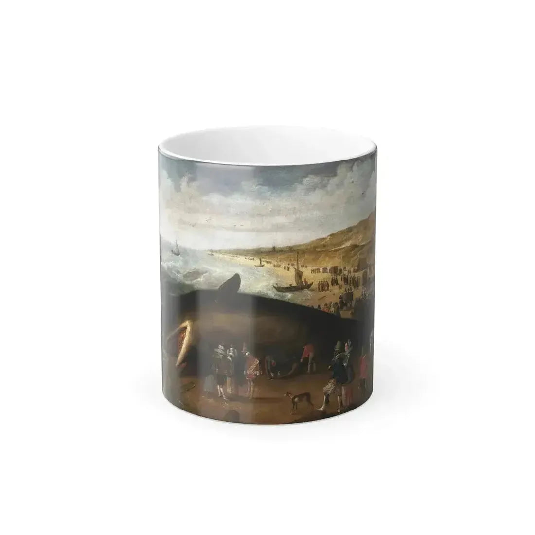Esaias van de Velde (1587-1630) The Whale Beached between Scheveningen and Katwijk, with Elegant Sightse-0 - Color Changing Mug 11oz 11oz - Go Mug Yourself