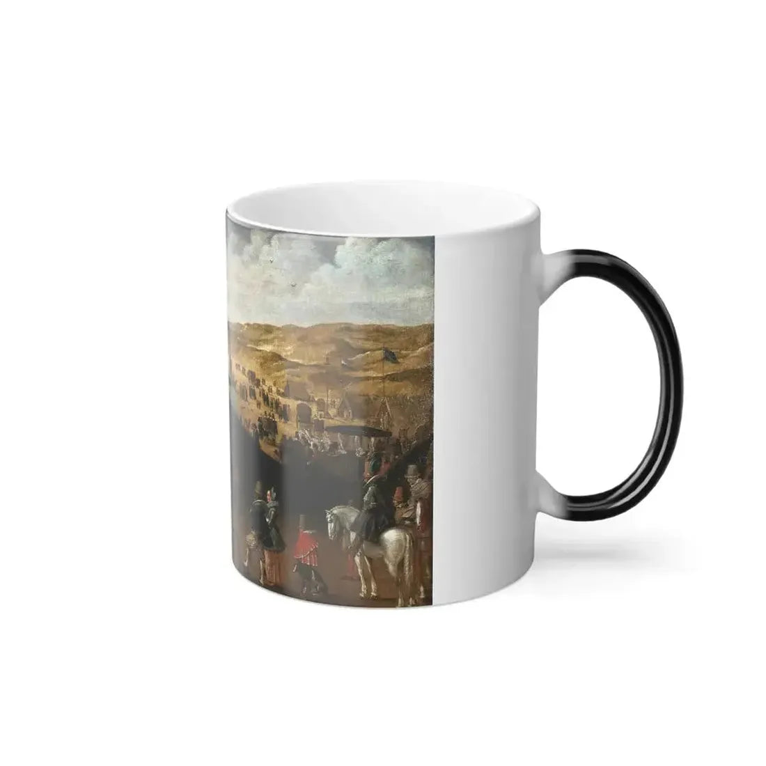 Esaias van de Velde (1587-1630) The Whale Beached between Scheveningen and Katwijk, with Elegant Sightse-0 - Color Changing Mug 11oz - Go Mug Yourself