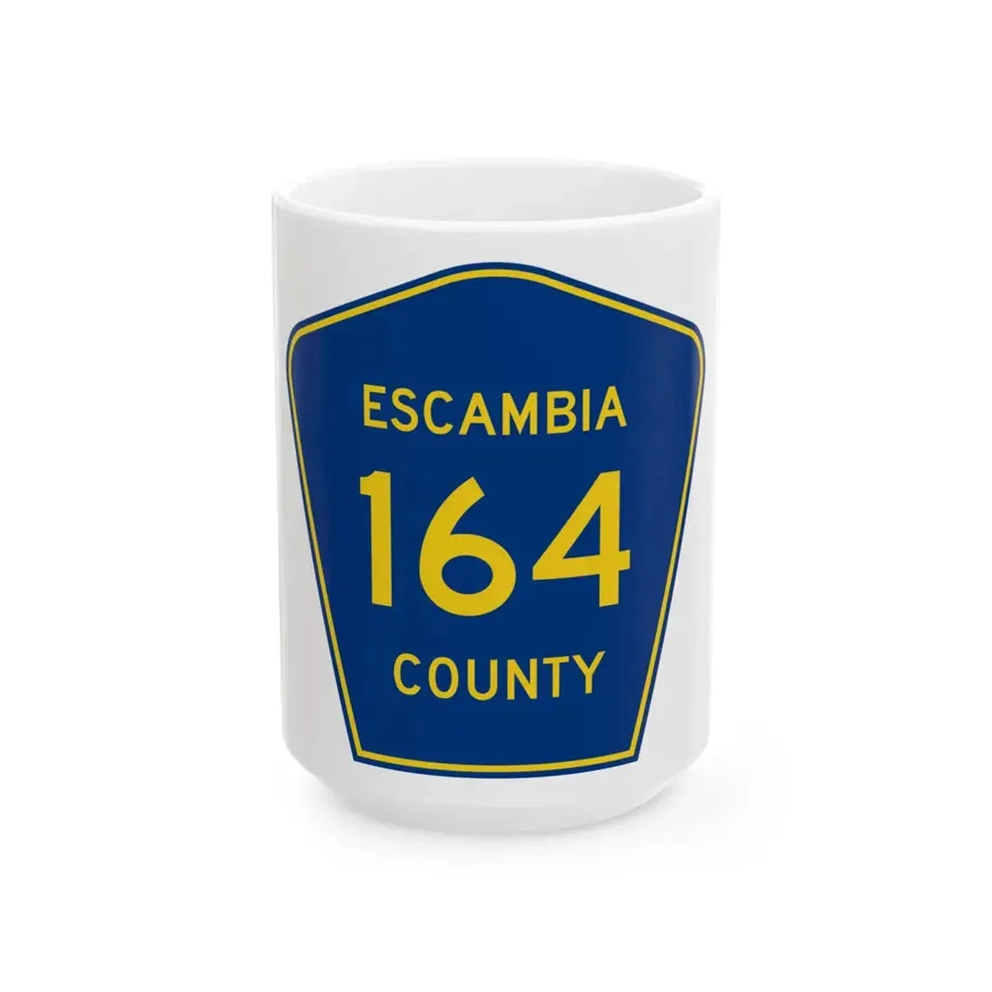 Escambia County 164 (Florida) (Road Sign) White Coffee Mug 15oz - Go Mug Yourself