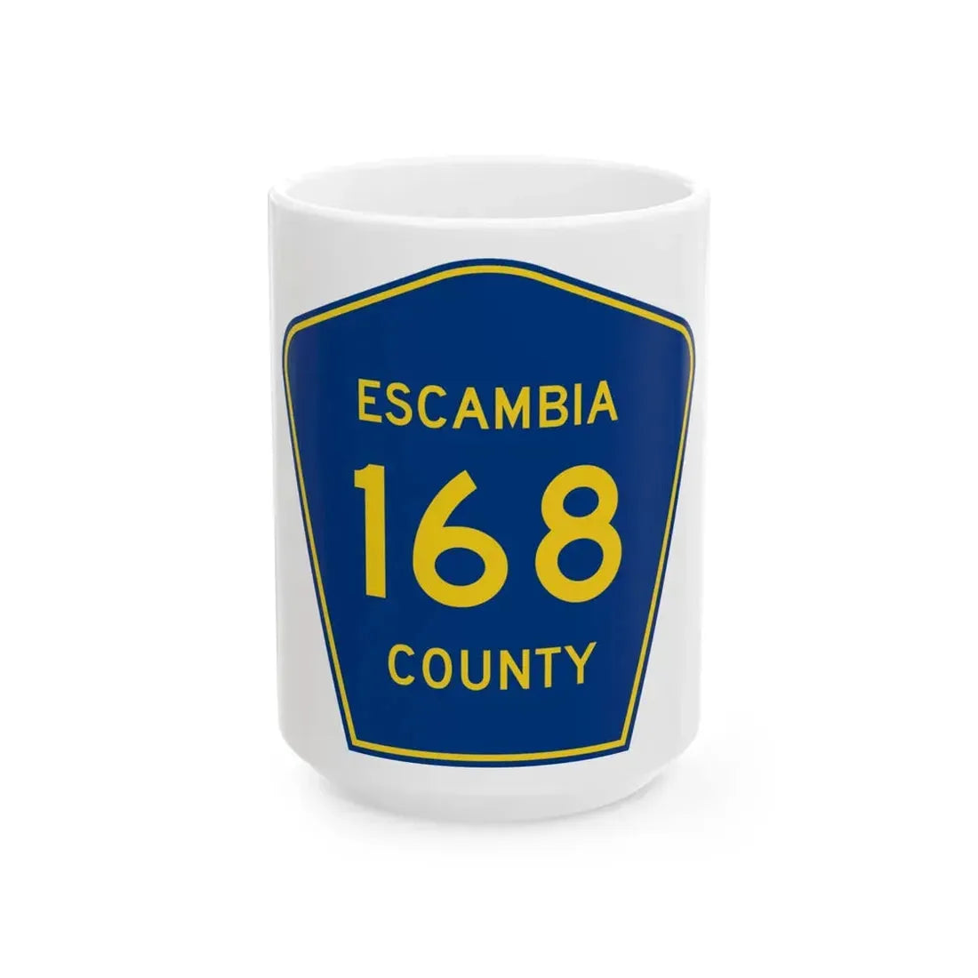 Escambia County 168 (Florida) (Road Sign) White Coffee Mug 15oz - Go Mug Yourself