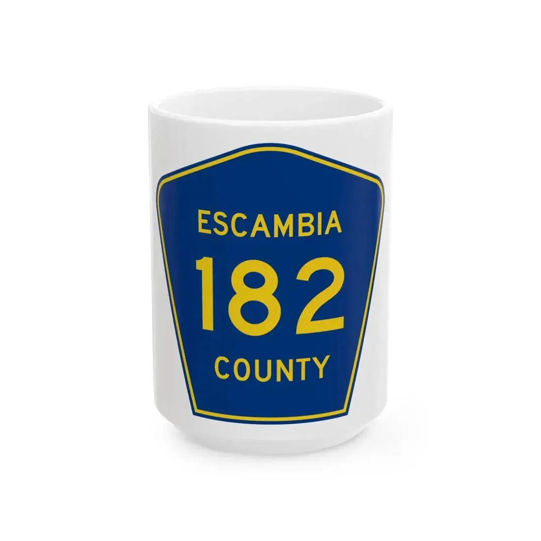 Escambia County 182 (Florida) (Road Sign) White Coffee Mug 15oz - Go Mug Yourself