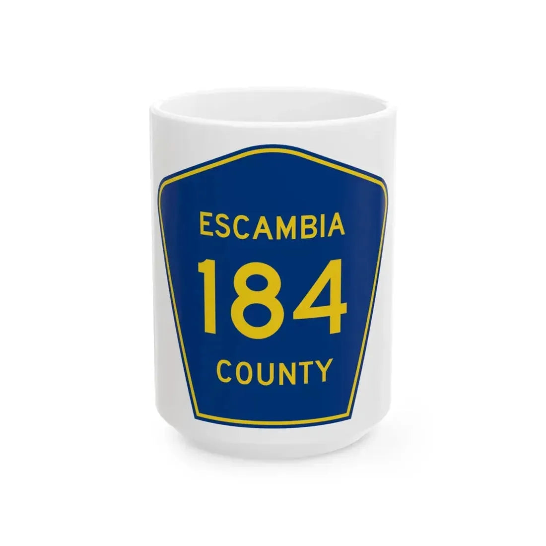 Escambia County 184 (Florida) (Road Sign) White Coffee Mug 15oz - Go Mug Yourself