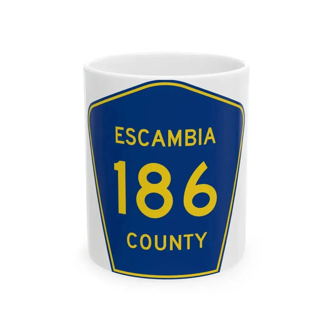 Escambia County 186 (Florida) (Road Sign) White Coffee Mug 11oz - Go Mug Yourself