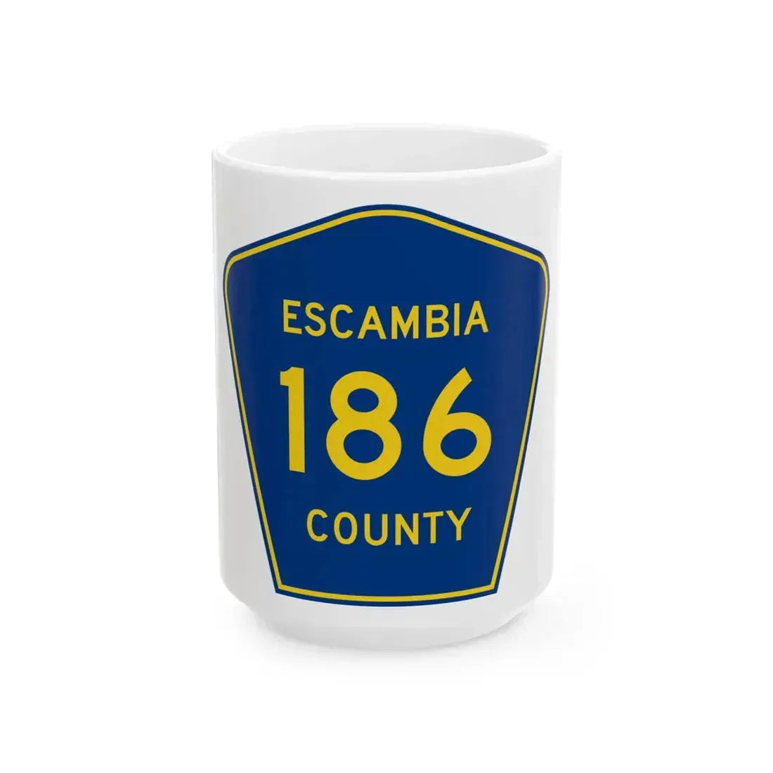 Escambia County 186 (Florida) (Road Sign) White Coffee Mug 15oz - Go Mug Yourself