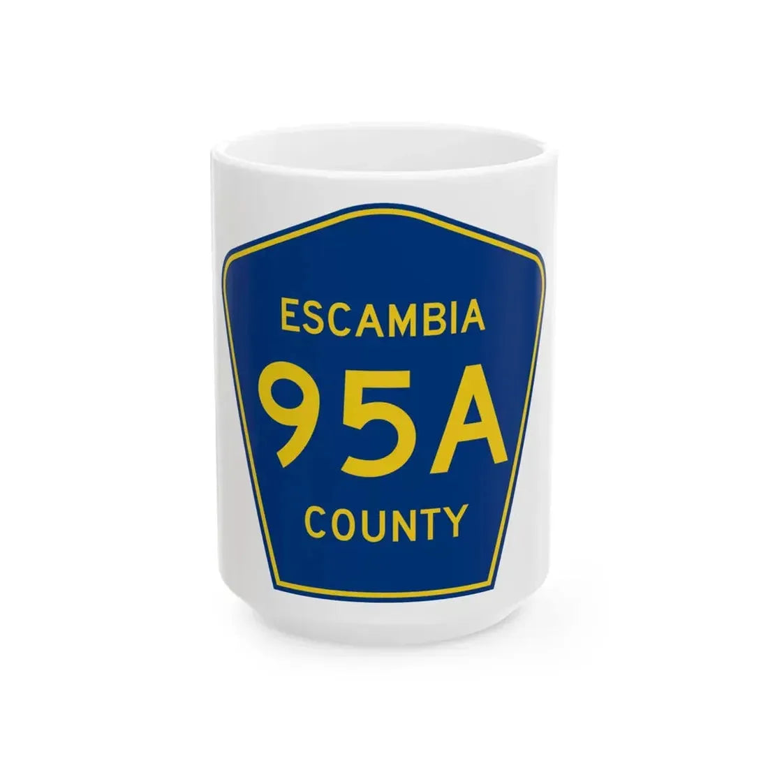 Escambia County 95A (Florida) (Road Sign) White Coffee Mug 15oz - Go Mug Yourself