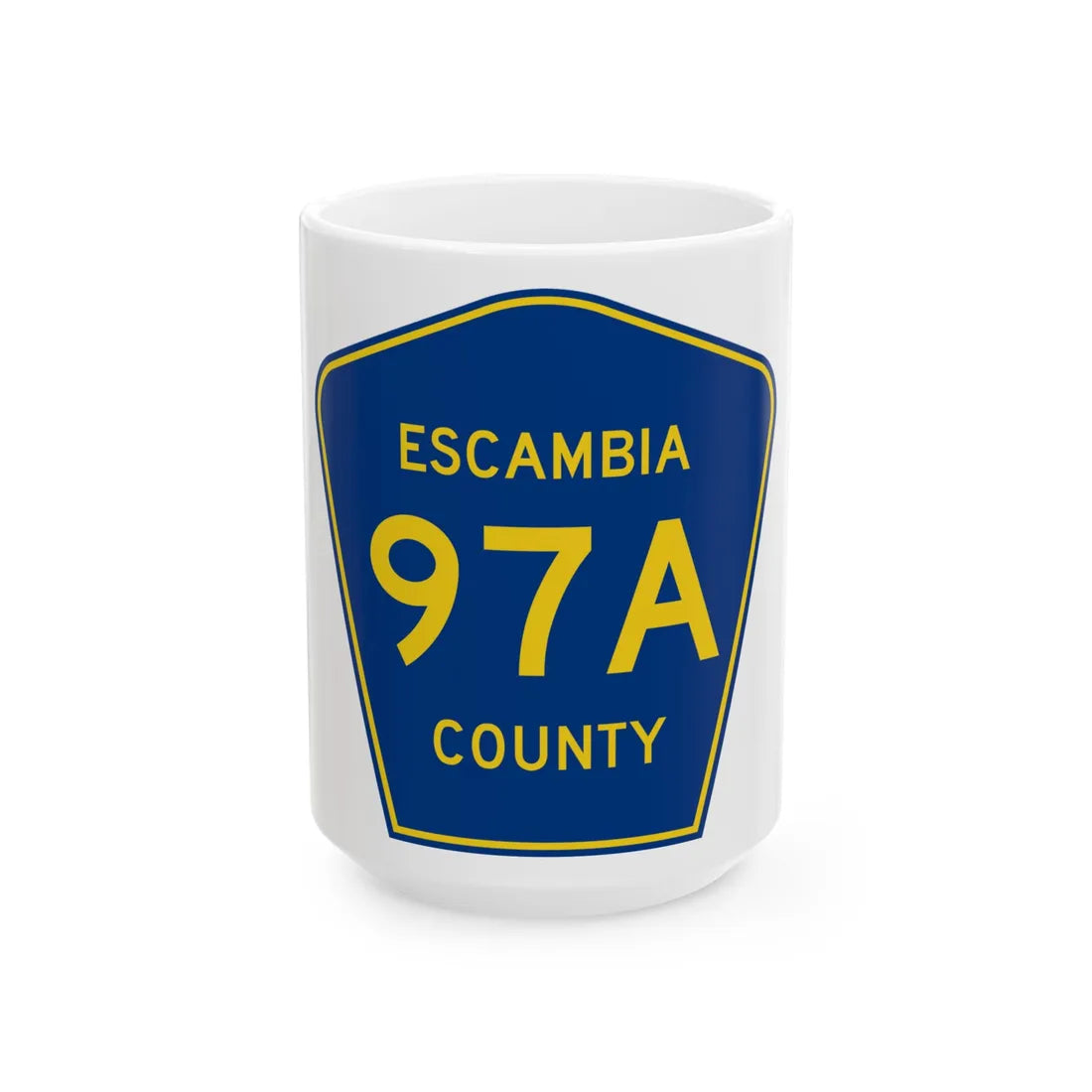Escambia County 97A (Florida) (Road Sign) White Coffee Mug 15oz - Go Mug Yourself