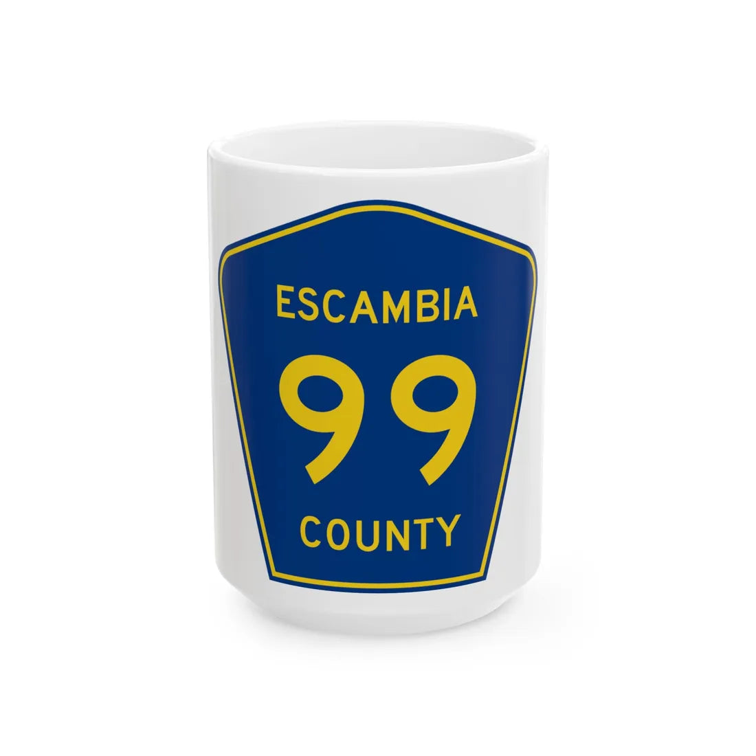 Escambia County 99 (Florida) (Road Sign) White Coffee Mug 15oz - Go Mug Yourself