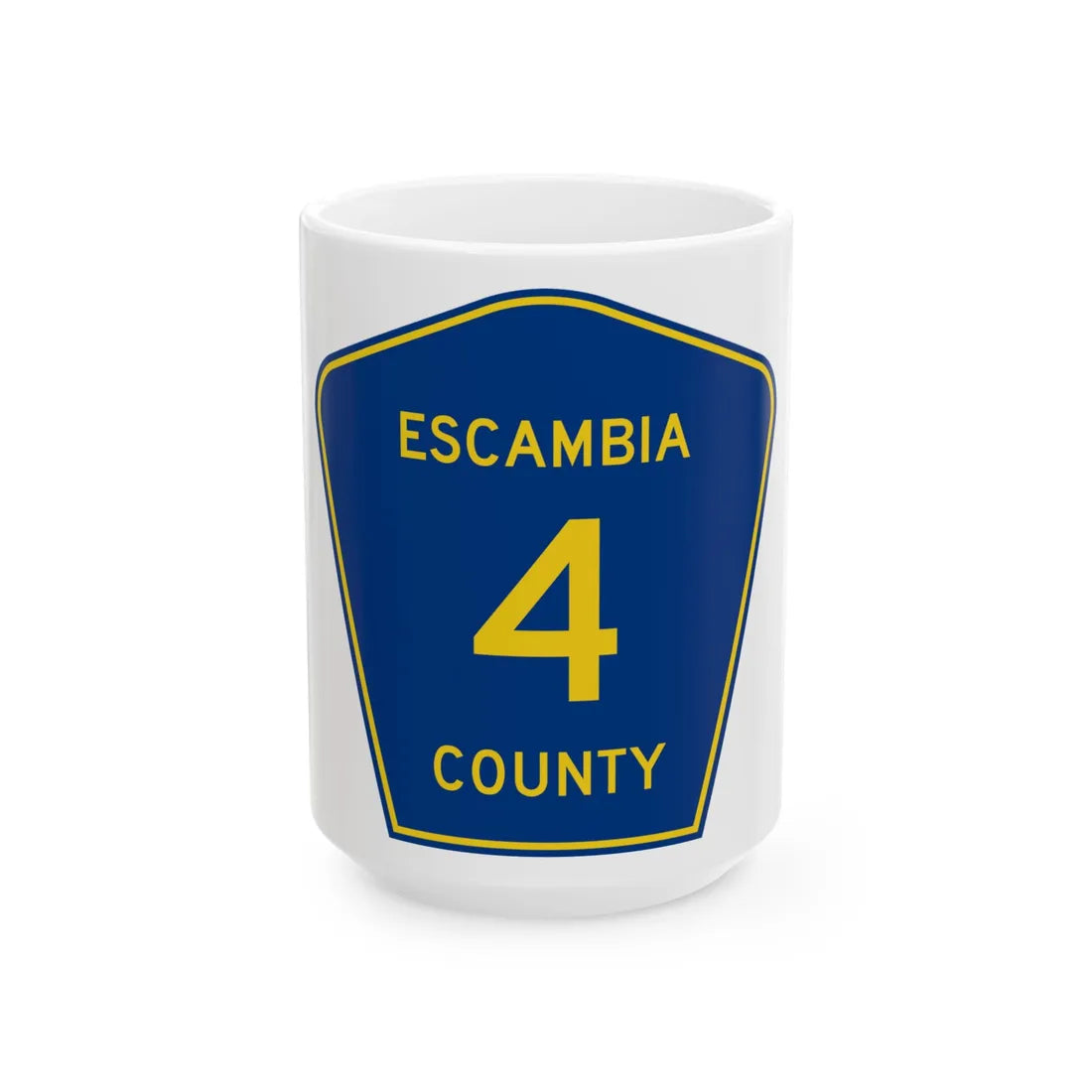 Escambia County Road 4 FL (Florida) (Road Sign) White Coffee Mug 15oz - Go Mug Yourself