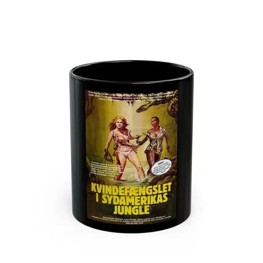 ESCAPE FROM HELL (DANISH) 1980 Movie Poster - Black Coffee Mug 11oz - Go Mug Yourself