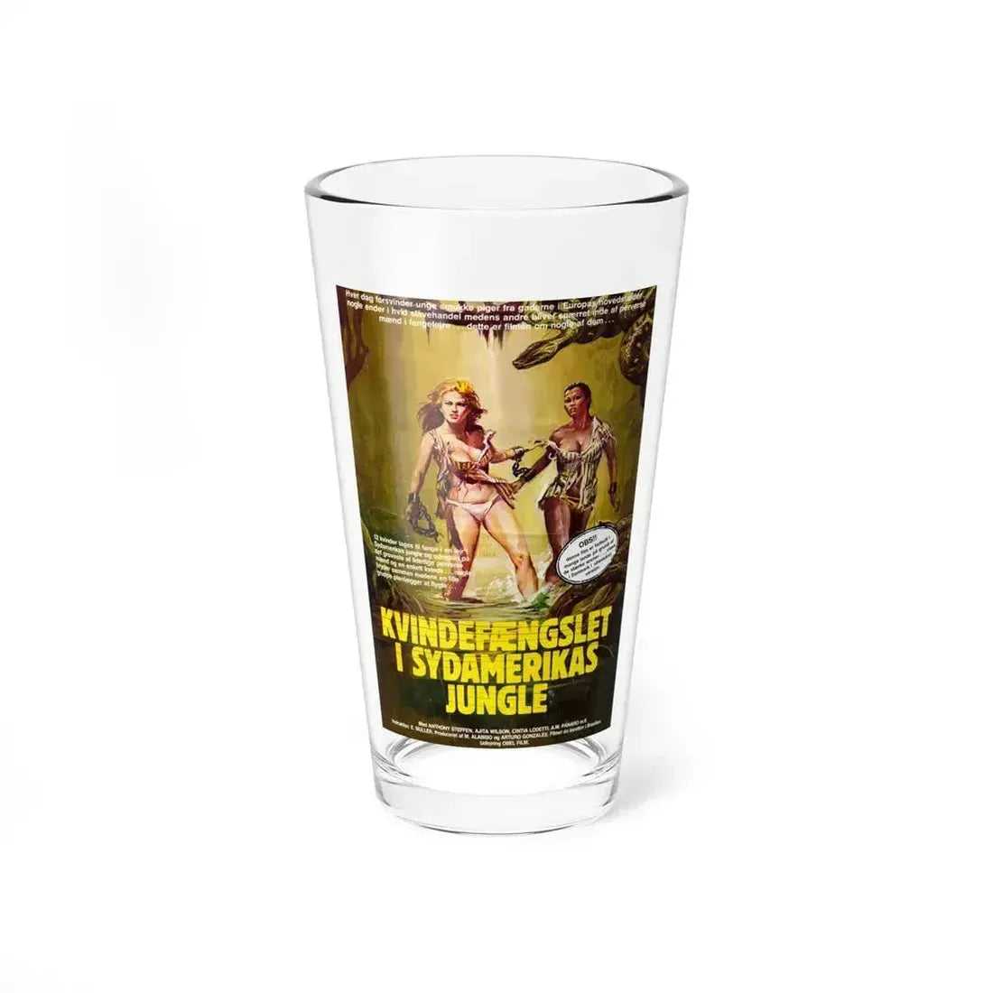 ESCAPE FROM HELL (DANISH) 1980 Movie Poster - Pint Glass 16oz 16oz - Go Mug Yourself