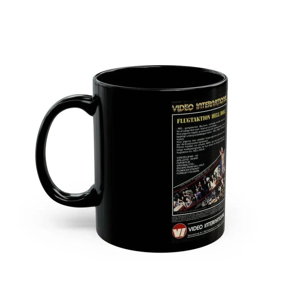 ESCAPE FROM HELL HOLE VIDEO INTERNATIONAL (VHS COVER) - Black Coffee Mug - Go Mug Yourself