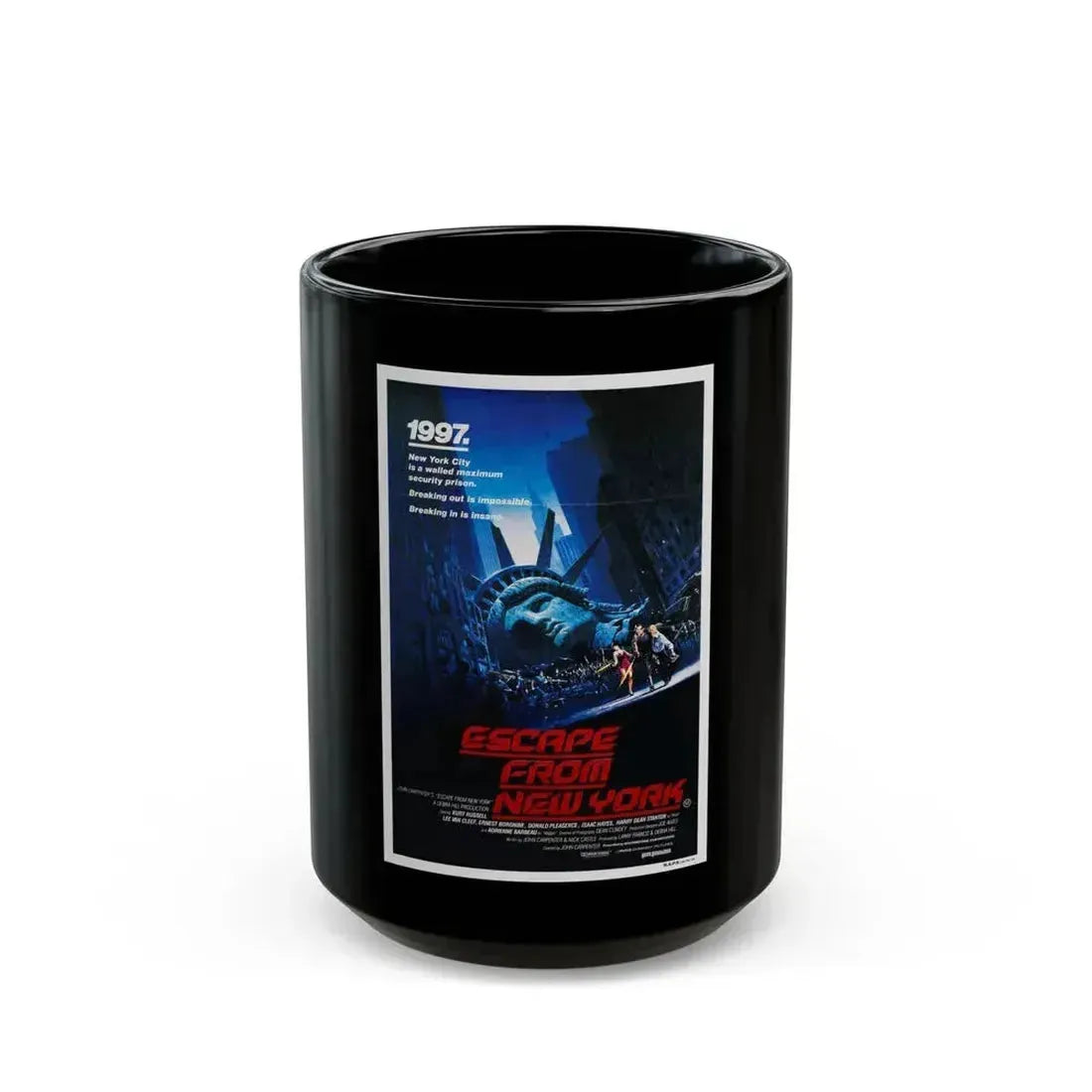 ESCAPE FROM NEW YORK (2) 1981 Movie Poster - Black Coffee Mug 15oz - Go Mug Yourself
