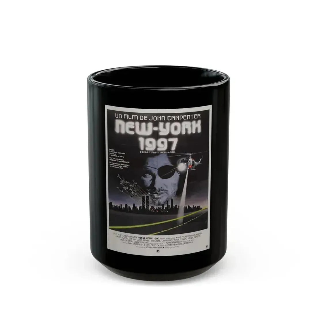 ESCAPE FROM NEW YORK (FRENCH) 1981 Movie Poster - Black Coffee Mug 15oz - Go Mug Yourself