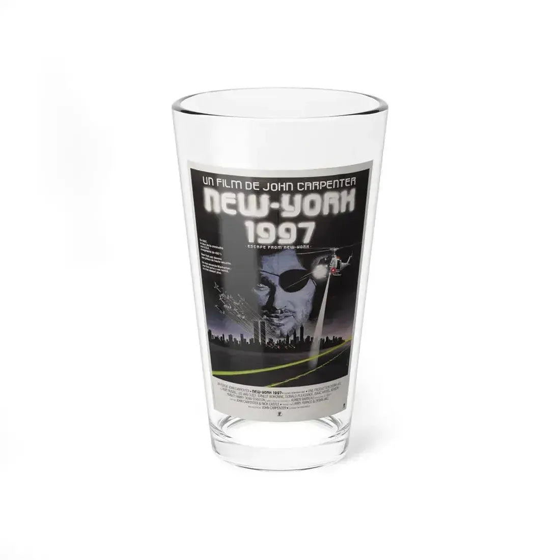 ESCAPE FROM NEW YORK (FRENCH) 1981 Movie Poster - Pint Glass 16oz 16oz - Go Mug Yourself