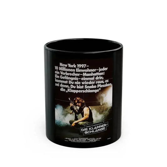 ESCAPE FROM NEW YORK (GERMAN) 1981 Movie Poster - Black Coffee Mug 11oz - Go Mug Yourself