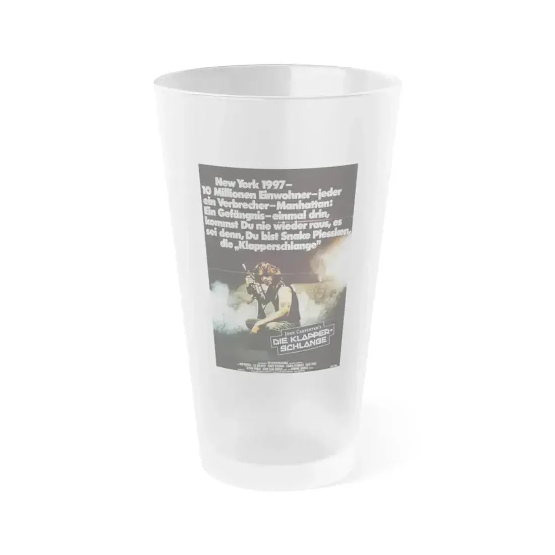ESCAPE FROM NEW YORK (GERMAN) 1981 Movie Poster - Frosted Pint Glass 16oz 16oz Frosted - Go Mug Yourself