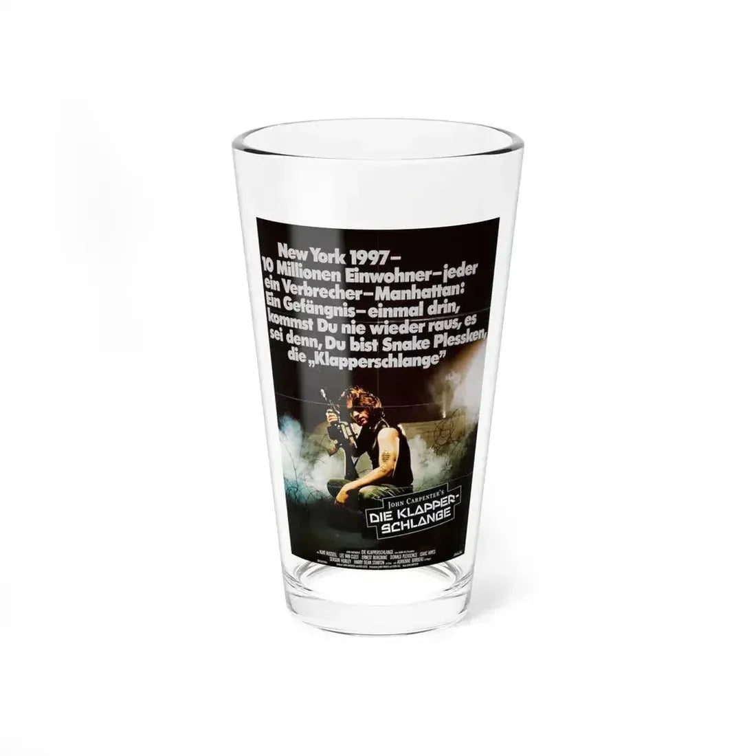 ESCAPE FROM NEW YORK (GERMAN) 1981 Movie Poster - Pint Glass 16oz 16oz - Go Mug Yourself